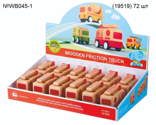 картинка Машина деревянная 12 шт в уп от магазина Игрушек